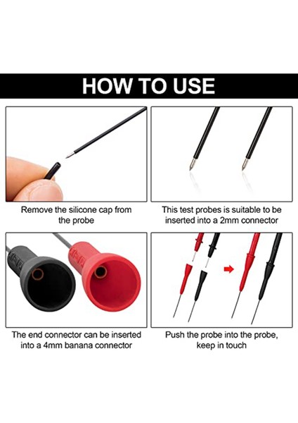6 Paket 2mm Iğne Test Probları, 600V/10A Tahribatsız Multimetre Testi (Yurt Dışından) fırsatları