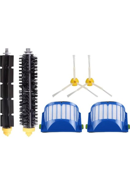 Irobot Roomba 600 605 606 620 630 650 660 671 693 Yedek Ana Fırça Filtre Yan Fırça 6 Adet Set