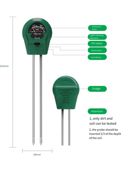 3'ü 1 Arada Bitki Toprak Test Cihazı Toprak Nem Ölçer Ph Toprak Test Cihazı (Yurt Dışından) fiyatları