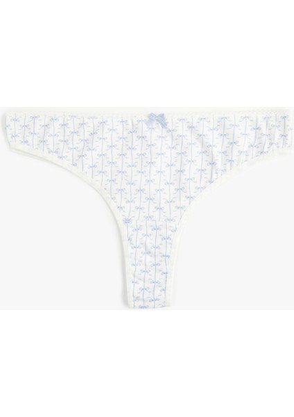 Pamuklu Rahat Kalıp Baskılı Kurdele Detaylı 3'lü Brazilian Külot Seti fırsatları