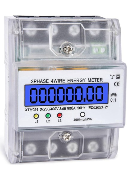 3 Fazlı Güç Ölçer DTM024 Dijital LCD Ekranlı Enerji Ölçer 220/380V (Yurt Dışından)