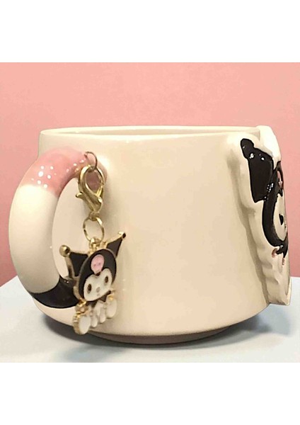 "sınırlı Sayıda"3d Kabartmalı Charm Hediyeli El Yapımı Seramik Kuromi Kupa Mug Hediye Paketi Yapılır fiyatları