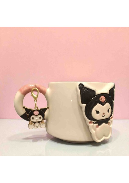 "sınırlı Sayıda"3d Kabartmalı Charm Hediyeli El Yapımı Seramik Kuromi Kupa Mug Hediye Paketi Yapılır fırsatları