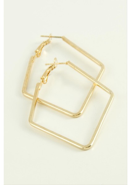 Dörtgen Halka Küpe 7 cm