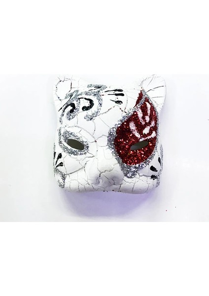 Kırmızı Işlemeli Seramik Venedik Kedi Magnet