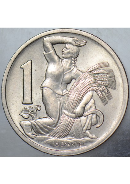 Çekoslovakya 1 Koruna 1937 Çiftçi Kadın Temalı. Çil fiyatları