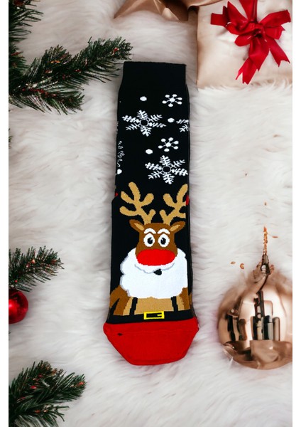 Kadın & Erkek Unisex Yeni Yıl Yılbaşı Soket Çorap
