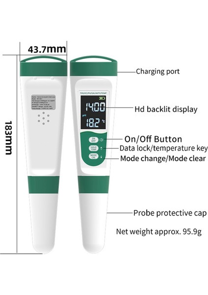 Su Kalitesi Test Kalemi Ec Asitlik Ph Ölçer Tds Tuzluluk Ölçer (Yurt Dışından) fiyatları
