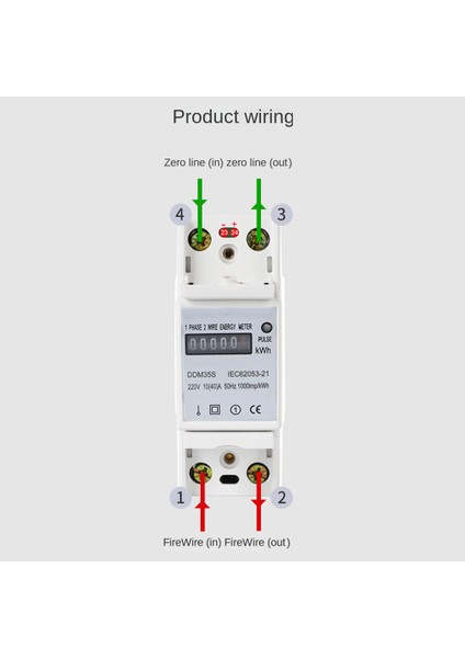 Tek Fazlı Iki Kablolu 220V 10-40A Enerji Ölçer Elektrik Wattmetre (Yurt Dışından) fiyatları