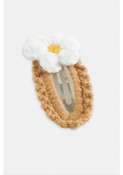 El Yapımı Papatya Işlemeli Örgülü Çıtçıtlı Tokac