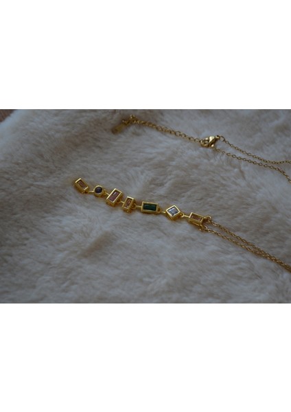 Çelik Tasarım Renkli Y Kolye fırsatları