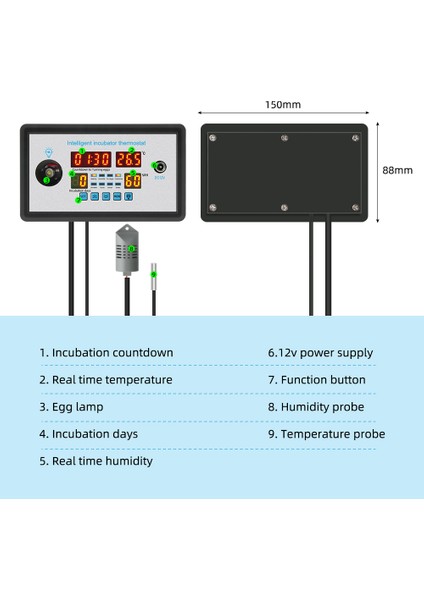 ZFX-W9002 Akıllı Termostat Dijital Sıcaklık Nem Kontrolü (Yurt Dışından) fırsatları