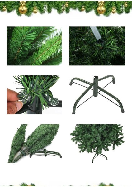 Enenstyle Fashıon Boutıque Süsleme Seti Yılbaşı Çam Ağacı Renkli Işığı ve Yeni Yıl Süsleri Noel Paketi 110 cm 110 Dal indirimleri