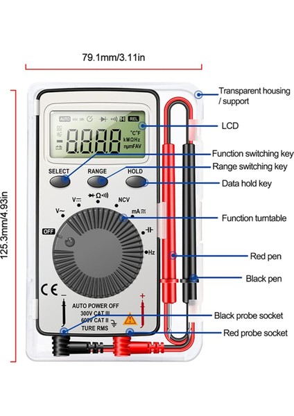 Dijital Multimetre Otomatik Aralıklı Voltmetre Test Cihazı Voltaj Ölçer (Yurt Dışından) fiyatları