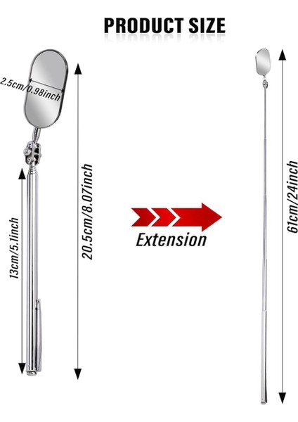 1 Adet Teleskopik Muayene Aynası, Ayna, Araç Muayenesi Için (Yurt Dışından) modelleri