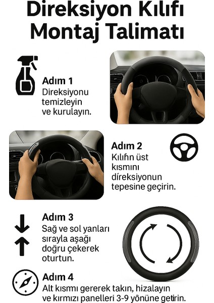 Nissan Navara 2016-2022 Geçmeli Direksiyon Kılıfı Delikli Siyah Füme Deri indirimleri