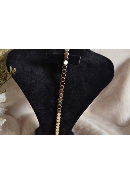 Altıgen Gold Kadın Çelik Bileklik modelleri