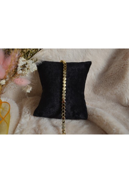 Altıgen Gold Kadın Çelik Bileklik