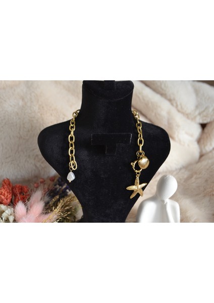 Deniz Kabuğu Charmlı Şık Çelik Bileklik indirimleri