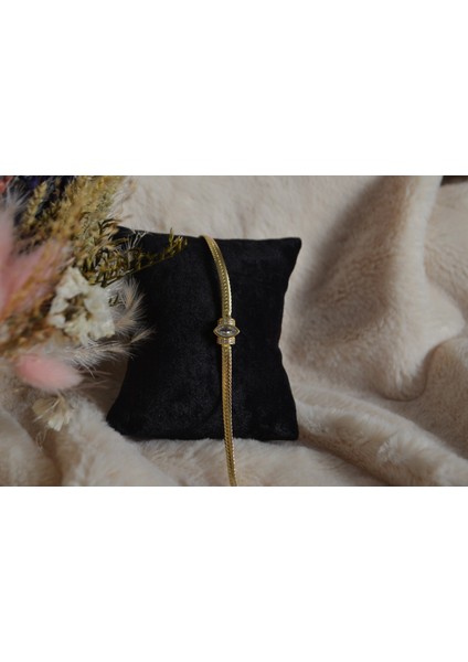 Zirkon Taşlı Gold Çelik Bileklik modelleri