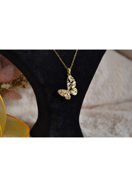 Çelik Zirkon Taş Kelebek Kolyeler fiyatları