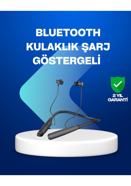 Boyun Askılı Kablosuz Bluetooth Kulaklık – Aktif Gürültü Önleme, LCD Ekranlı
