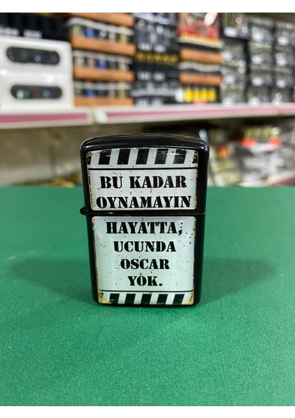 Ucunda Oscar Yok Yazılı Benzinli Çakmak