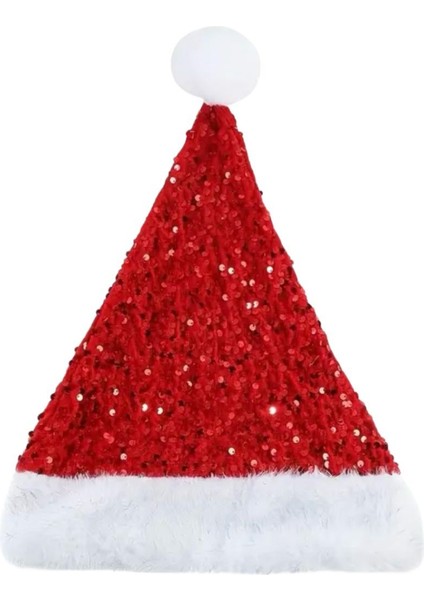 Simli Yılbaşı Şapkası | Noel Baba Şapkası | Parti ve Yılbaşı Aksesuarı