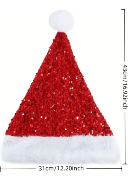 Simli Yılbaşı Şapkası | Noel Baba Şapkası | Parti ve Yılbaşı Aksesuarı fiyatları