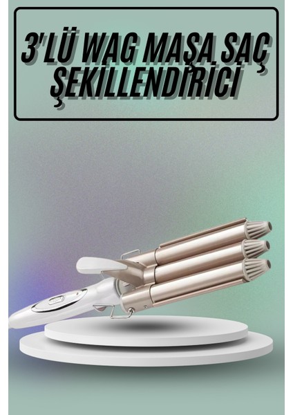 Saç Şekillendirici Wag Maşa Üçlü Yüksek Isı Ayarlı Seramik Kaplama - M694B373-N69694