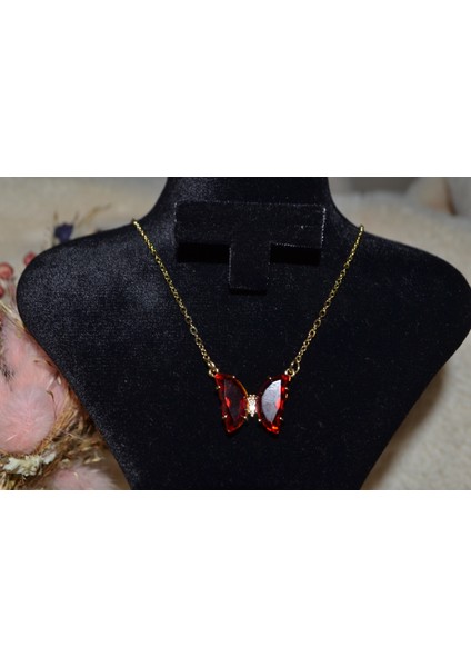 Çelik Zirkon Taş Kelebek Kolyeler fiyatları