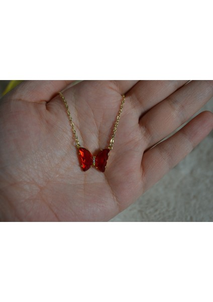 Çelik Zirkon Taş Kelebek Kolyeler indirimleri