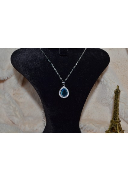 Şık Damla Figürlü Silver Çelik Kolyeler fırsatları