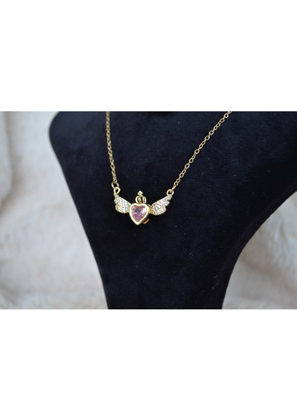 Zarif Kanat Formlu Çelik Kolye