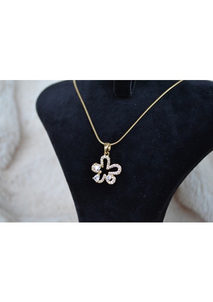 Yonca Temalı Gold Çelik Kolye fiyatları