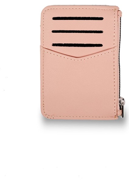 Pudra Renk Fermuarlı Kartlık Kadın Cüzdan