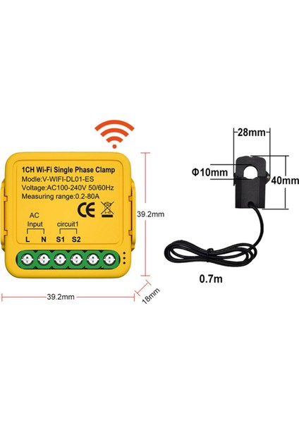 Tuya Wifi Akıllı Güç Ölçer Akım Trafosu Sensörü, 2ch (Yurt Dışından) fiyatları