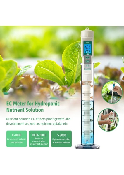 Profesyonel Hidroponik Ölçer 4'ü 1 Arada Ph Ec Tds Sıcaklık Test Cihazı Monitörü (Yurt Dışından) modelleri