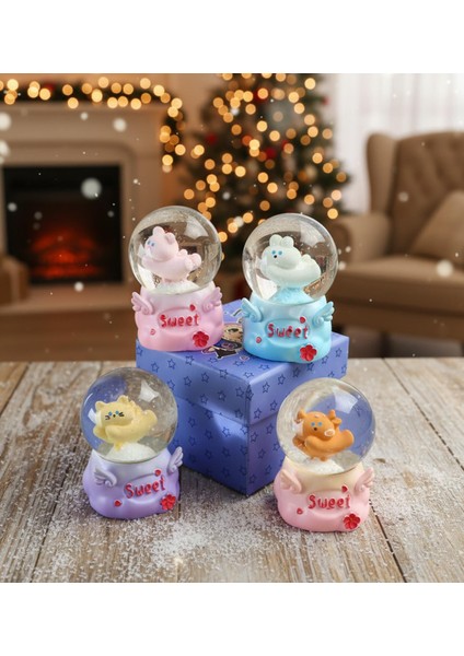 Mini Işıklı Sevimli Hayvan Kar Küresi