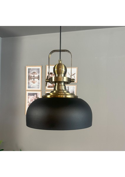 Siyah Rocha Metal Avize Eskitme Başlık Salon Masaüstü Mutfak Tekli Avize Lamba Aydınlatma