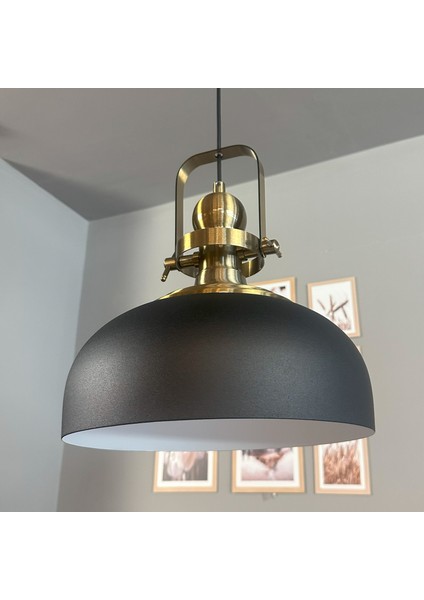 Siyah Rocha Metal Avize Eskitme Başlık Salon Masaüstü Mutfak Tekli Avize Lamba Aydınlatma fırsatları