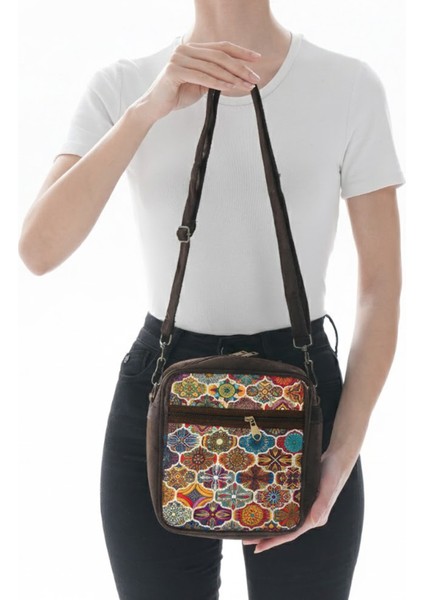 Iran Işi El Yapımı Etnik Desenli Süet Kahve Bohem Askılı Omuz Çantası fiyatları