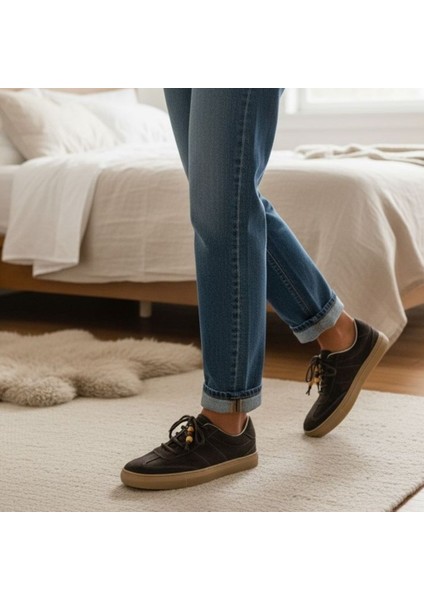 Kahve Süet Hakiki Deri Bağcıklı Kadın Günlük Sneaker fiyatları