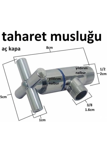 Artı Aç Kapa 4 Kollu Krom Çevirveli Taharet Musluğu fiyatları