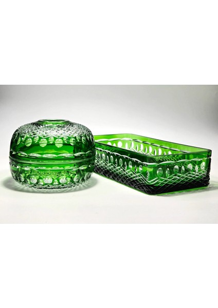 El Yapımı Kristal Baton Dekoratif Kase Sofra Dekoratif Sunum Set 2'li fırsatları