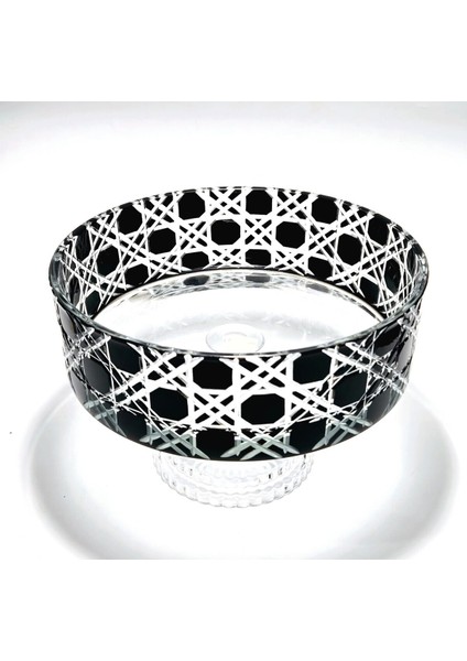 Kristal Dekor Petek Siyah Sofra Sunum Kasesi modelleri