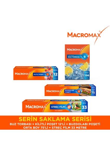 Serin Saklama Serisi Kilitli Poşet Streç Film Buz Torbası Seti