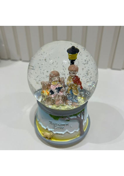 Sevgili Çift Işıklı Müzikli Orta Boy Kar Küresi TKY0397