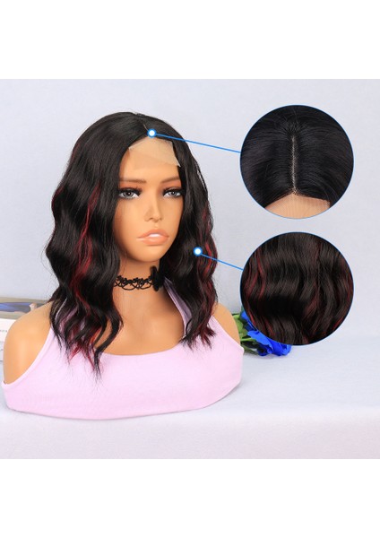 Siyah Kızıl Işıltılı Tül Peruk indirimleri