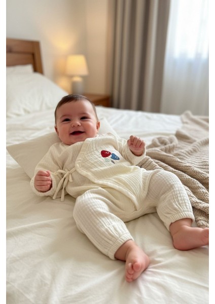 Mantar Nakış Isme Özel 6'lı Müslin Bebek Set %100 Pamuk Tulum Battaniye Şapka Puset Örtü Yastk Eldvn fiyatları